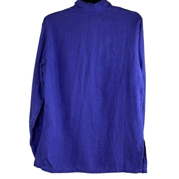 Lino by Chico's Purple 100% Linen Button Down Shirt Size 0 (Size 4) Pockets - Picture 6 of 8